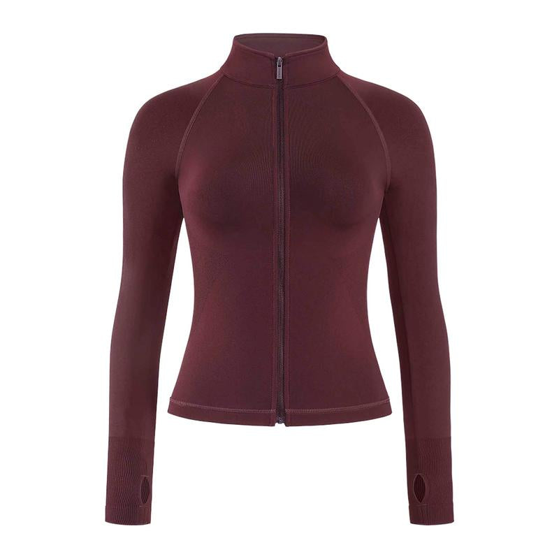 AUROLA Influence Athletic Workout Jacket for Women, Lightweight Slim Fit Full Zip Running Yoga Sports Jacket with Thumb Holes