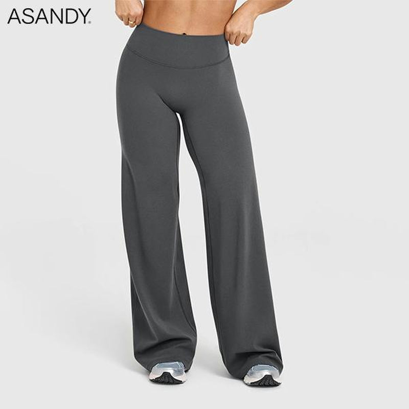 ASANDY Women'S High Waist Wide Leg Yoga Pants - Loose Fit for Exercise, Casual & Everyday Wear