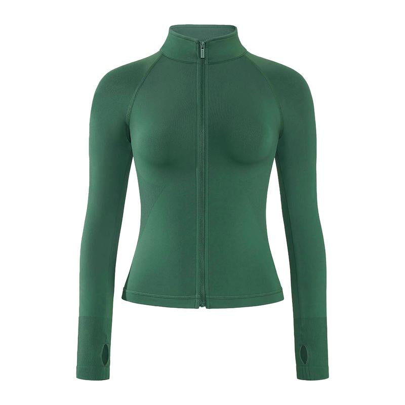 AUROLA Influence Athletic Workout Jacket for Women, Lightweight Slim Fit Full Zip Running Yoga Sports Jacket with Thumb Holes