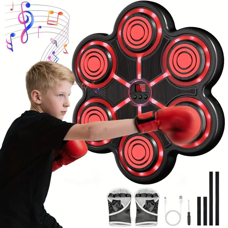 Music Boxing Machine with Gloves for Adults and Kids Boxing Machine Wall Mounted Music, Smart Bluetooth Boxing Equipment for Home and Gym, Training Machine with Electronic Wall