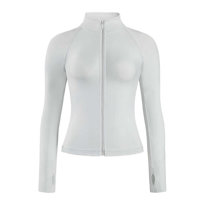 AUROLA Influence Athletic Workout Jacket for Women, Lightweight Slim Fit Full Zip Running Yoga Sports Jacket with Thumb Holes