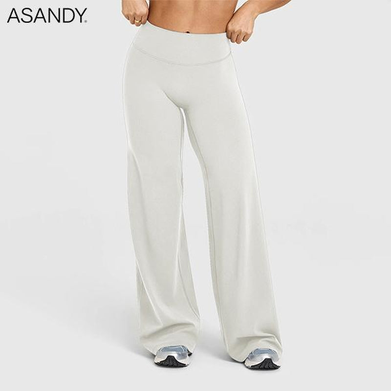 ASANDY Women'S High Waist Wide Leg Yoga Pants - Loose Fit for Exercise, Casual & Everyday Wear