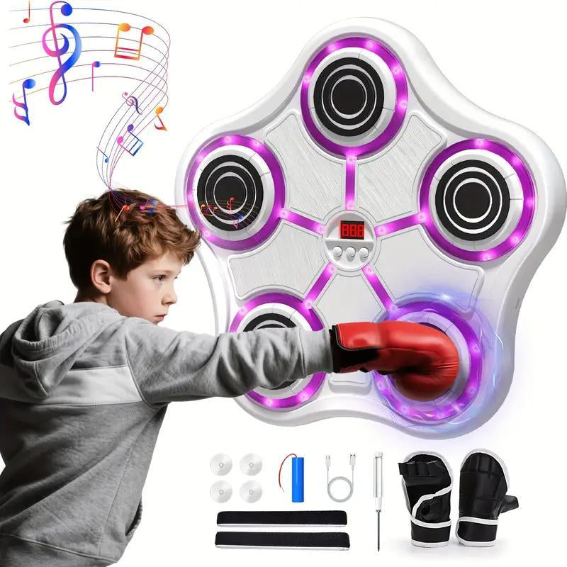 Music Boxing Machine with Gloves for Adults and Kids Boxing Machine Wall Mounted Music, Smart Bluetooth Boxing Equipment for Home and Gym, Training Machine with Electronic Wall