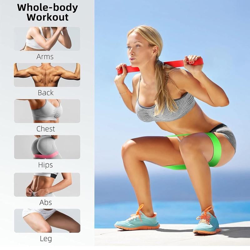 Resistance Bands for Working Out, Elastic Exercice Loop Bands for Physical Therapy, 5 Set of Stretch Bands for Booty Legs, with Instruction Manual and Carry Bag