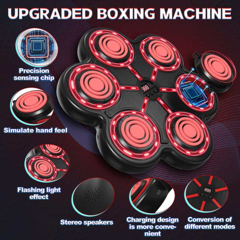 Music Boxing Machine with Gloves for Adults and Kids Boxing Machine Wall Mounted Music, Smart Bluetooth Boxing Equipment for Home and Gym, Training Machine with Electronic Wall