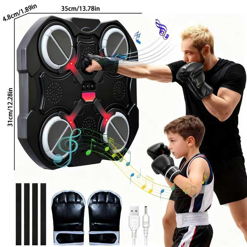 Music Boxing Machine with Gloves for Adults and Kids Boxing Machine Wall Mounted Music, Smart Bluetooth Boxing Equipment for Home and Gym, Training Machine with Electronic Wall