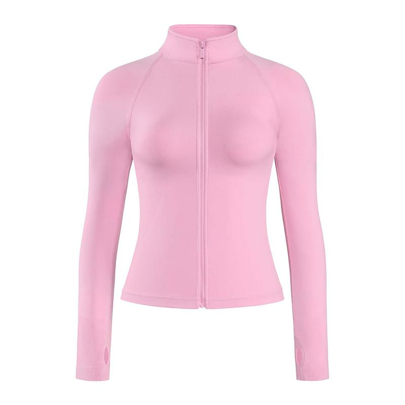 AUROLA Influence Athletic Workout Jacket for Women, Lightweight Slim Fit Full Zip Running Yoga Sports Jacket with Thumb Holes