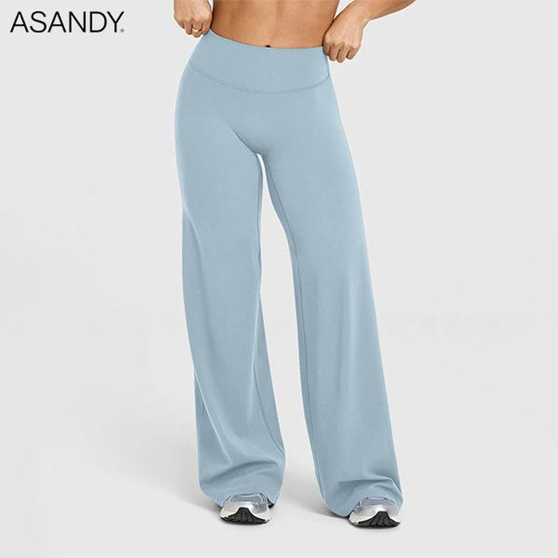 ASANDY Women'S High Waist Wide Leg Yoga Pants - Loose Fit for Exercise, Casual & Everyday Wear