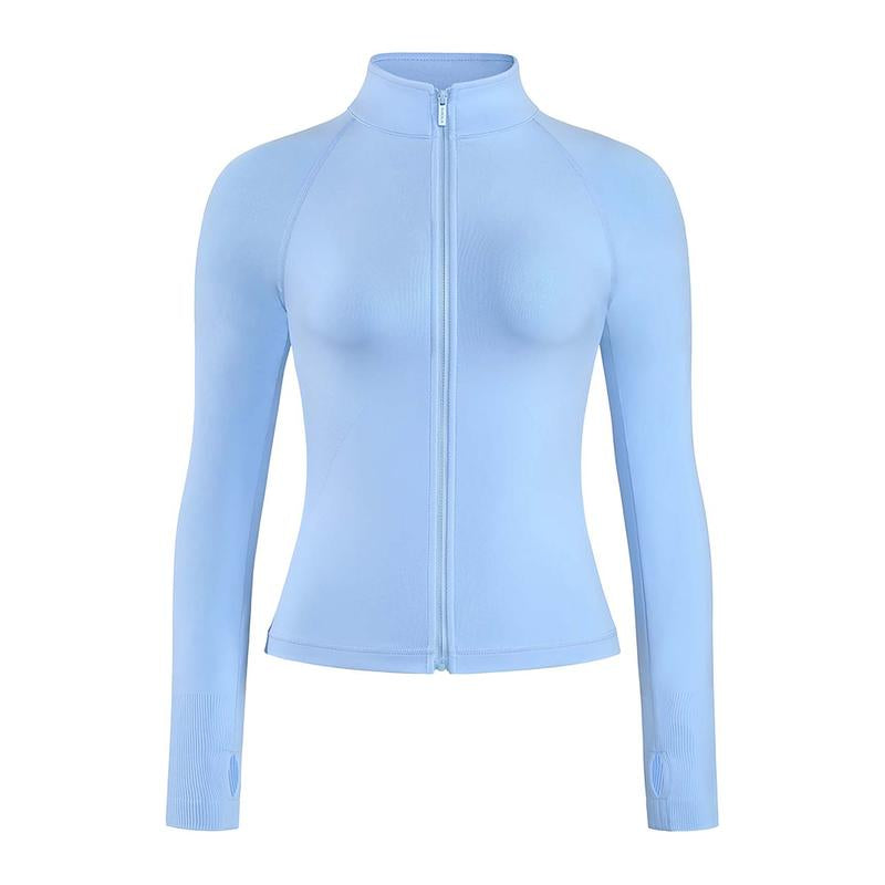 AUROLA Influence Athletic Workout Jacket for Women, Lightweight Slim Fit Full Zip Running Yoga Sports Jacket with Thumb Holes