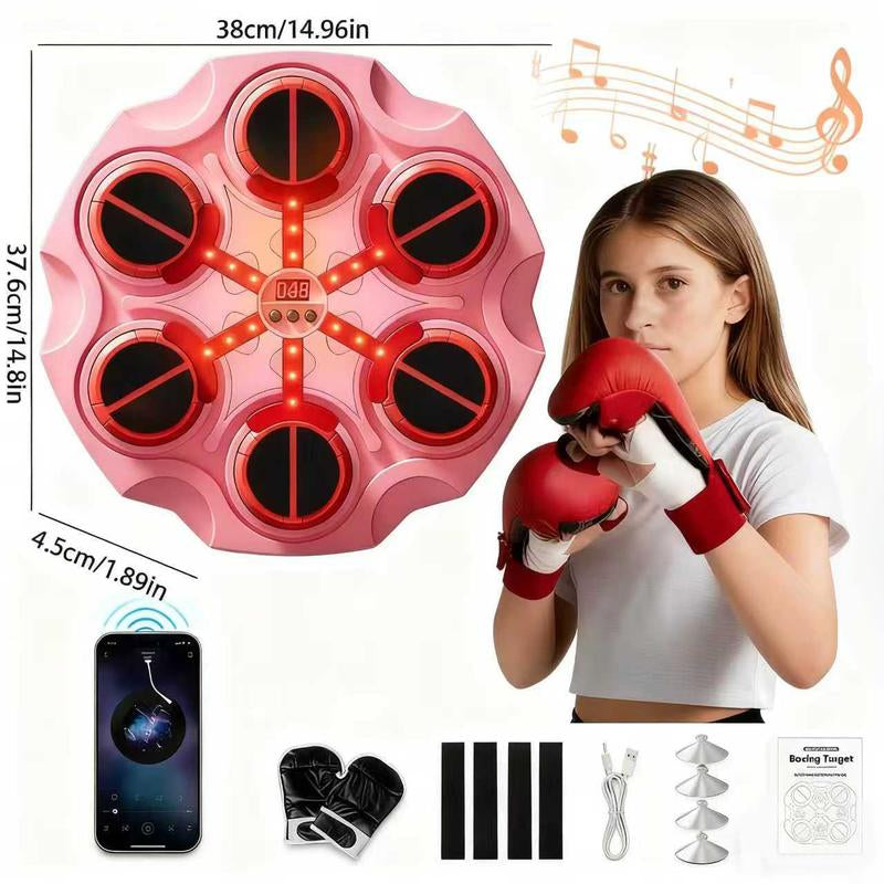 Music Boxing Machine with Gloves for Adults and Kids Boxing Machine Wall Mounted Music, Smart Bluetooth Boxing Equipment for Home and Gym, Training Machine with Electronic Wall