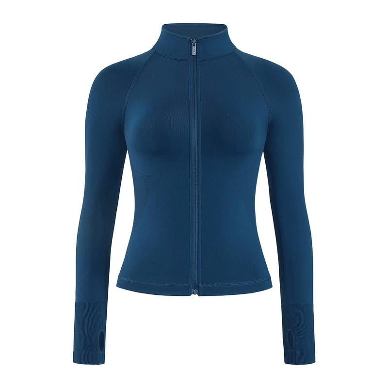 AUROLA Influence Athletic Workout Jacket for Women, Lightweight Slim Fit Full Zip Running Yoga Sports Jacket with Thumb Holes