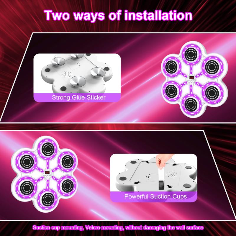 Music Boxing Machine with Gloves for Adults and Kids Boxing Machine Wall Mounted Music, Smart Bluetooth Boxing Equipment for Home and Gym, Training Machine with Electronic Wall