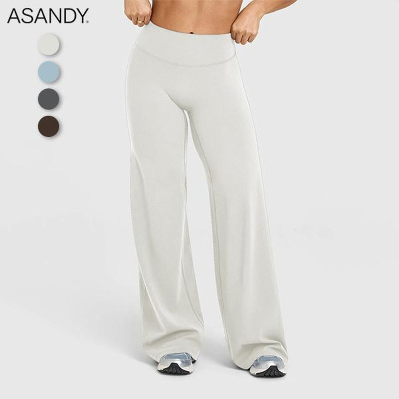 ASANDY Women'S High Waist Wide Leg Yoga Pants - Loose Fit for Exercise, Casual & Everyday Wear