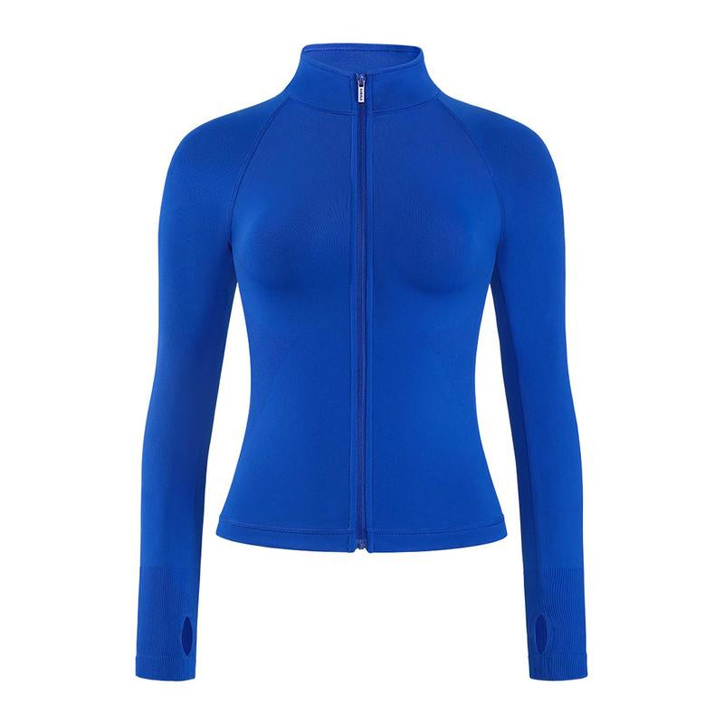 AUROLA Influence Athletic Workout Jacket for Women, Lightweight Slim Fit Full Zip Running Yoga Sports Jacket with Thumb Holes