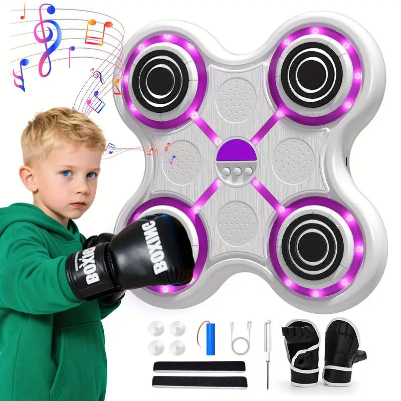 Music Boxing Machine with Gloves for Adults and Kids Boxing Machine Wall Mounted Music, Smart Bluetooth Boxing Equipment for Home and Gym, Training Machine with Electronic Wall