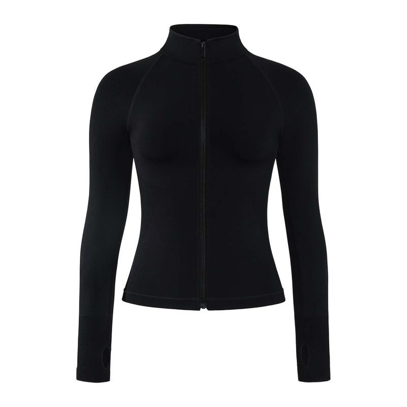 AUROLA Influence Athletic Workout Jacket for Women, Lightweight Slim Fit Full Zip Running Yoga Sports Jacket with Thumb Holes