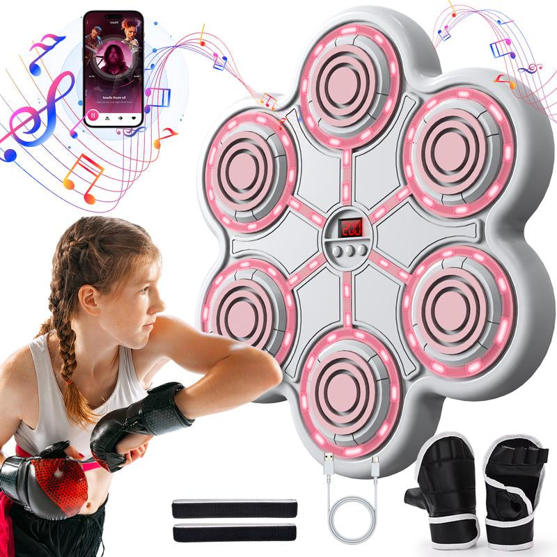 Music Boxing Machine with Gloves for Adults and Kids Boxing Machine Wall Mounted Music, Smart Bluetooth Boxing Equipment for Home and Gym, Training Machine with Electronic Wall