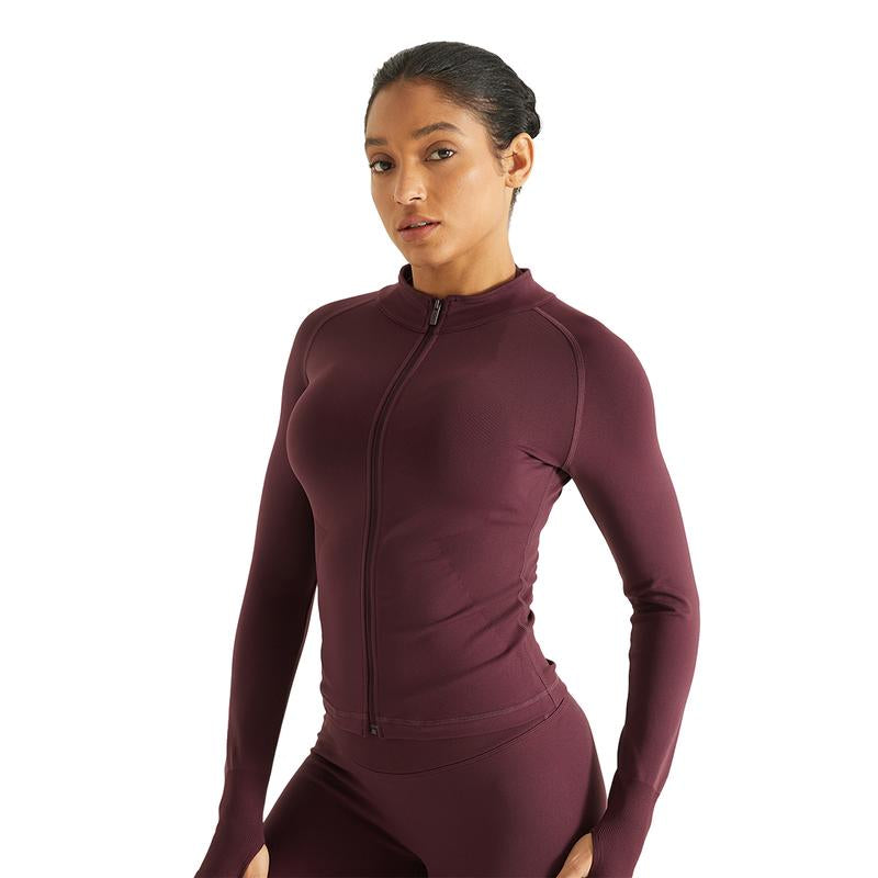 AUROLA Influence Athletic Workout Jacket for Women, Lightweight Slim Fit Full Zip Running Yoga Sports Jacket with Thumb Holes