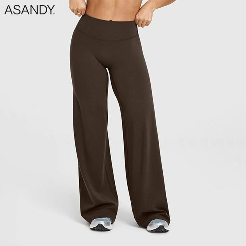 ASANDY Women'S High Waist Wide Leg Yoga Pants - Loose Fit for Exercise, Casual & Everyday Wear